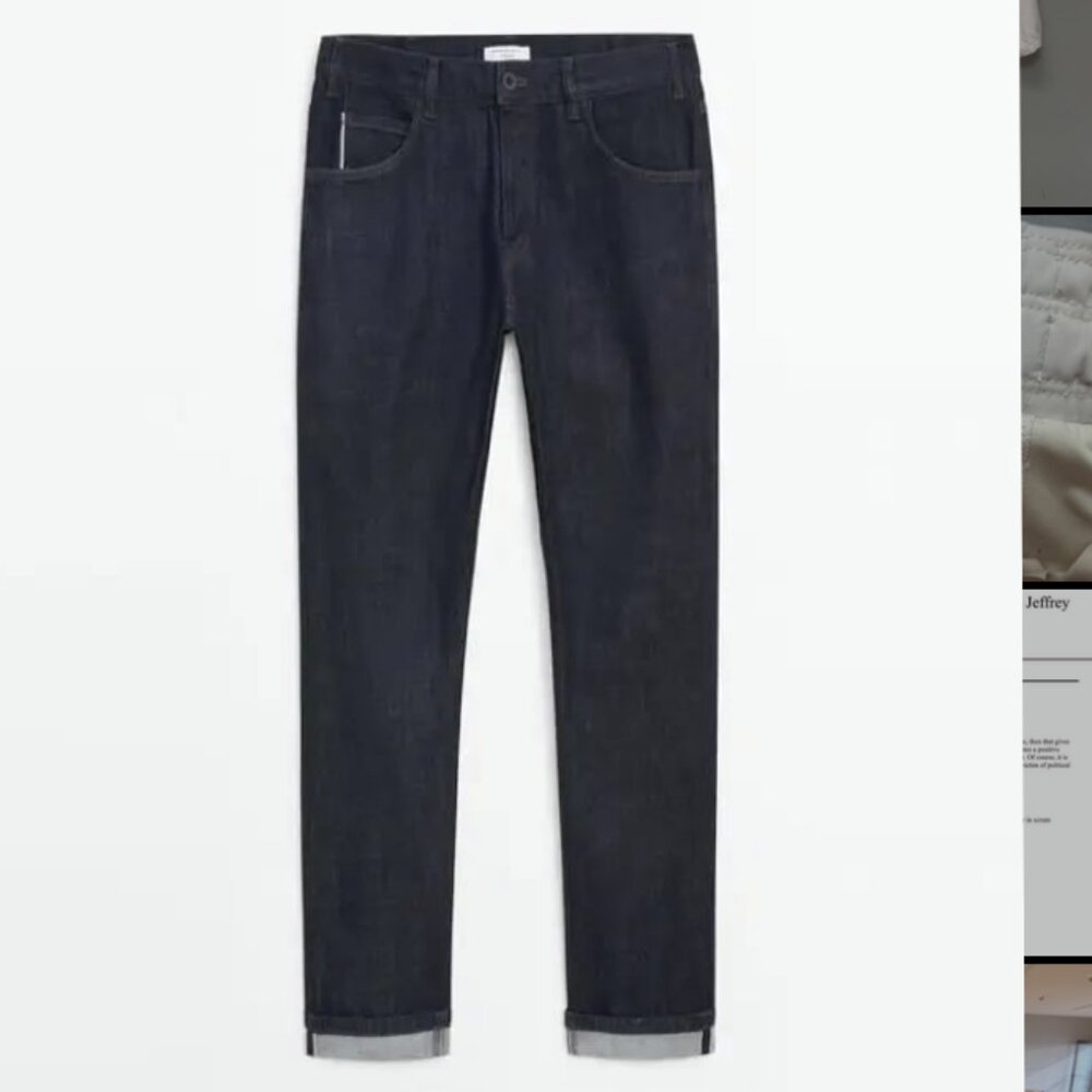 Massimo Dutti Men's Straight Jeans - Dark Indigo